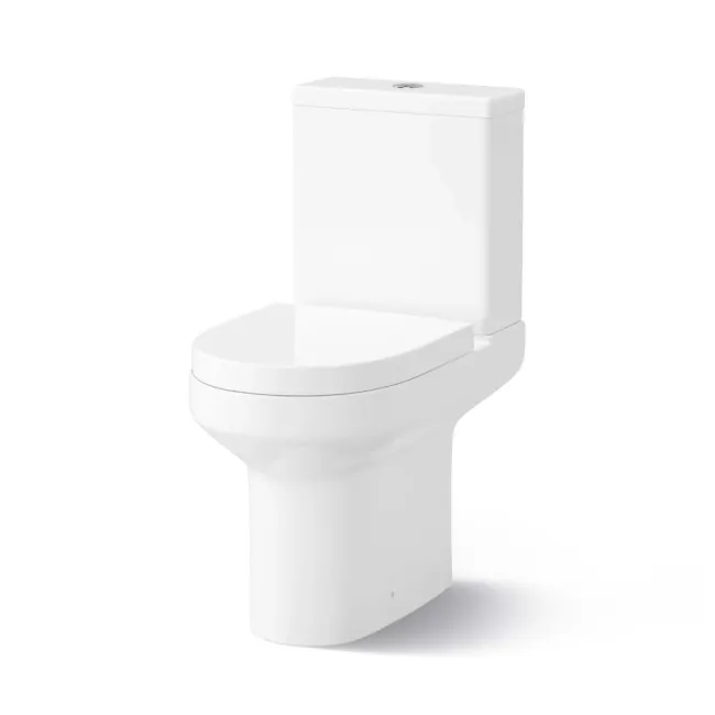 Trent Gloss White Cloakroom Wall Hung Basin Vanity 400mm and Toilet Set