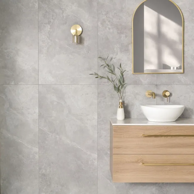 Trepanel Aqua Luxe® Grey Textured Natural Stone Effect Matt SPC Wall Panel 4 Pack (Covers 2.80 SQM)