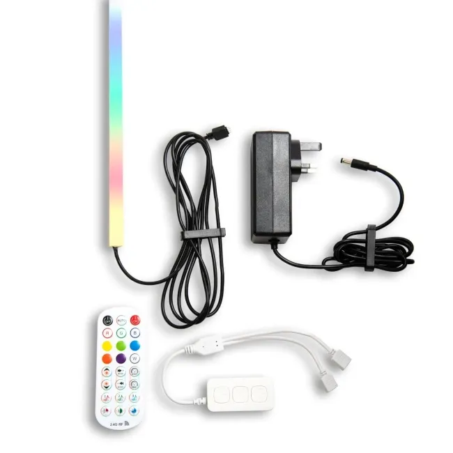 Trepanel Bright® Wall Panel Bluetooth Multi Colour LED Strip Lights With White Casing – 2.4m Pack of 2