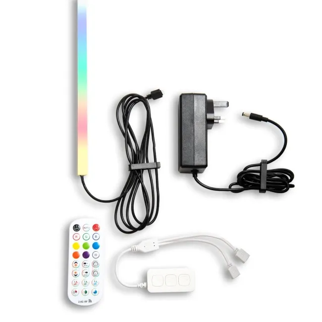 Trepanel Bright® Wall Panel Bluetooth Multi Colour LED Strip Lights With White Casing – 2.4m Pack of 4