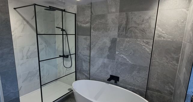 Brendan created his hotel-style bathroom with our products