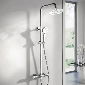 Ennis Chrome Round Thermostatic Shower Set