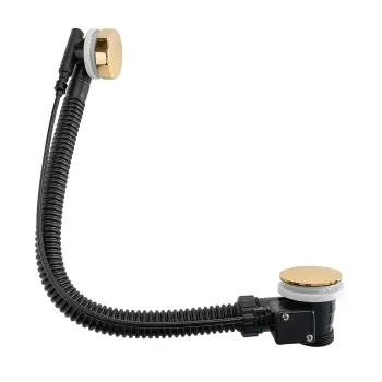 Wirquin Cable Operated Pop up Bath Waste with Brushed Brass Mushroom Head