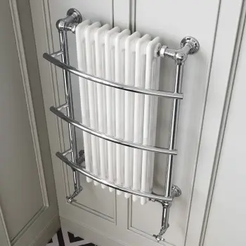 Gibraltar Wall Hung Extra Large White Traditional Heated Towel Radiator (With Overhanging Rail)