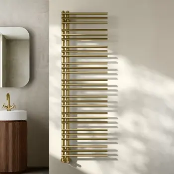 Cannes Brushed Brass Designer Heated Towel Rail 1600x500mm