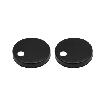 Matt Black Toilet Seat Round Hinge Cover Caps 51.6mm
