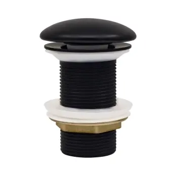 Matt Black Ceramic Dome Basin Waste - Unslotted