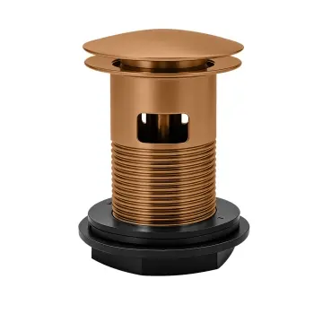 Brushed Copper Click Clack Basin Waste - Slotted