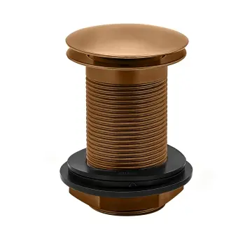 Brushed Copper Pop Up Basin Waste - Unslotted