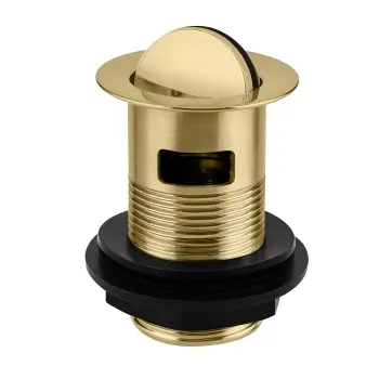 Brushed Brass Flip Top Basin Waste - Slotted
