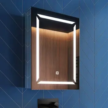 Haisley Cloakroom Illuminated LED Mirror Cabinet 600x450mm