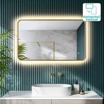 Mila Brushed Brass Backlit llluminated LED Mirror 600x1000mm