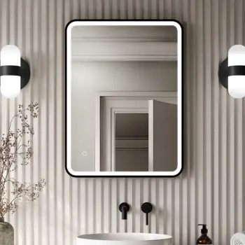 Mila Black Framed Illuminated LED Mirror 800x600mm