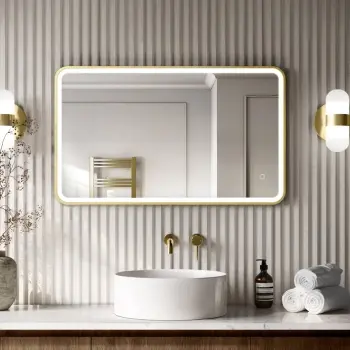 Mila Brushed Brass Illuminated LED Mirror 600x1000mm