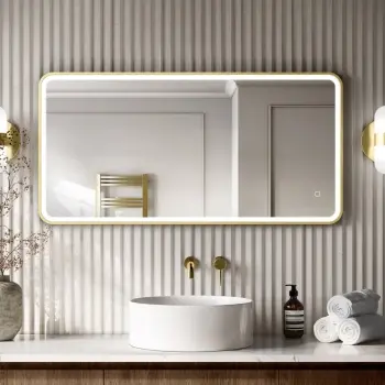 Mila Brushed Brass Illuminated LED Mirror 600x1200mm