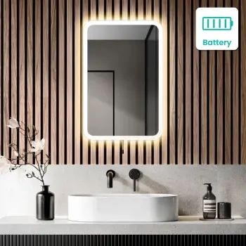 Jolie Battery Powered Illuminated LED Mirror 600x400mm