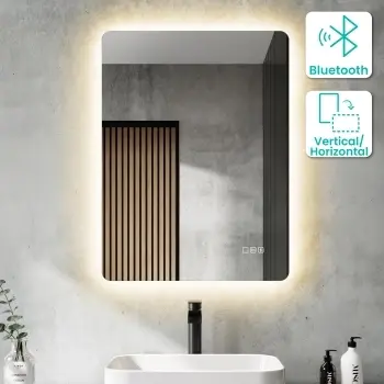 Clara Backlit LED Mirror With BLUETOOTH Speaker 800x600mm