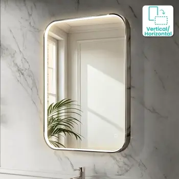 Vikki Stainless Steel Illuminated LED Mirror 800x600mm