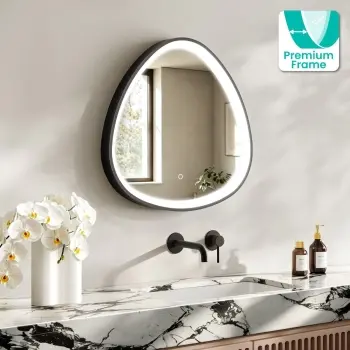 Libby Matt Black Illuminated LED Mirror 608x615mm