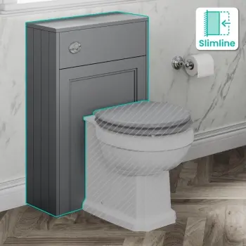 Monaco Fog Grey Slimline Back To Wall Toilet Unit 500mm