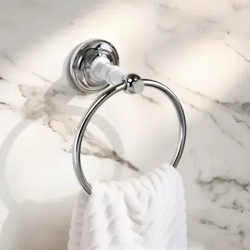 Avoca Traditional Chrome Towel Ring