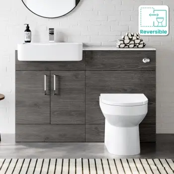 Harper Charcoal Elm Combination Vanity Basin with Marble Top & Miami Toilet 1200mm
