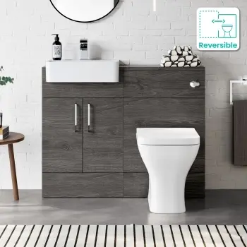 Harper Charcoal Elm Combination Vanity Basin & Atlanta Toilet 1000mm