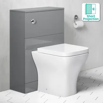 Austin Stone Grey Slimline Back To Wall Unit and Atlanta Toilet