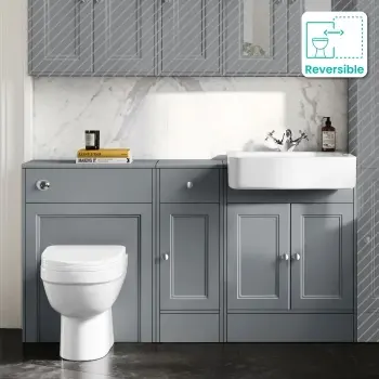 Monaco Dove Grey Combination Vanity Basin and Seattle Toilet 1500mm
