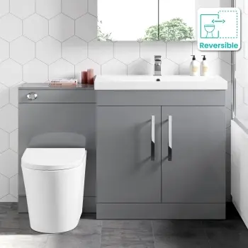 Avon Stone Grey Combination Vanity Basin and Boston Toilet 1300mm