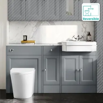 Monaco Dove Grey Combination Vanity Traditional Basin with Marble Top and Boston Toilet 1500mm