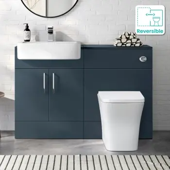 Harper Navy Blue Combination Vanity Basin and Houston Toilet 1200mm