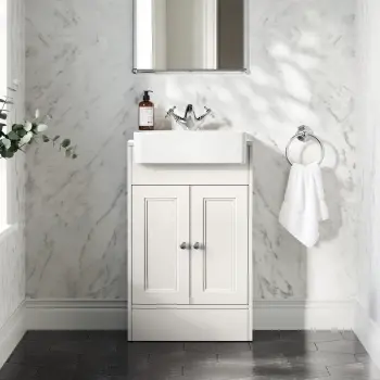 Monaco Cotton White Basin Vanity 500mm