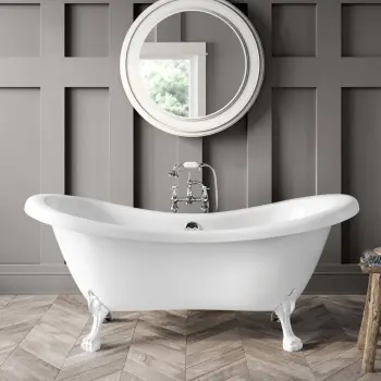 Tonbridge 1750mm Roll Top Bath - White Claw Feet
