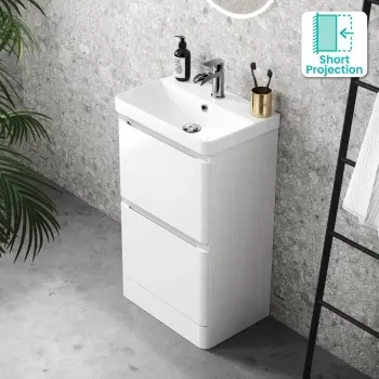 Corsica Gloss White Slimline Basin Drawer Vanity 500mm