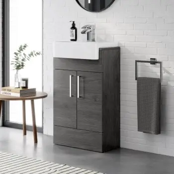 Harper Charcoal Elm Vanity with Semi Recessed Basin 500mm