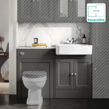 Monaco Graphite Grey Combination Vanity Basin with Marble Top 1200mm (Excludes Pan & Cistern)