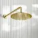 Suir Brushed Brass Shower Head 250mm with Wall Mounted Arm
