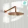 Suir Brushed Copper Shower Head 250mm with Wall Mounted Arm