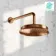 Corrib Premium Brushed Copper Shower Head with Wall Mounted Arm