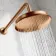 Corrib Premium Brushed Copper Shower Head with Wall Mounted Arm