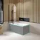 Witney 1400x700 Square Shower Bath & 6mm Easy Clean Matt Black Bath Screen