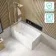 Witney 1400x700 Square Shower Bath & 6mm Easy Clean Brushed Brass Bath Screen
