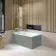 Witney 1400x700 Square Shower Bath & 6mm Easy Clean Brushed Brass Bath Screen