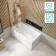 Witney 1400x700 Square Shower Bath & 6mm Easy Clean Brushed Copper Bath Screen