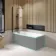 Witney 1500x700 Square Shower Bath & 6mm Easy Clean Matt Black Bath Screen