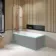 Witney 1500x700 Square Shower Bath & 6mm Easy Clean Brushed Copper Bath Screen