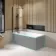 Witney 1600x700 Square Shower Bath & 6mm Easy Clean Matt Black Bath Screen
