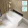 Witney 1600x700 Square Shower Bath & 6mm Easy Clean Brushed Brass Bath Screen