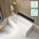 Witney 1800X800 Square Shower Bath & 6mm Easy Clean Brushed Brass Bath Screen